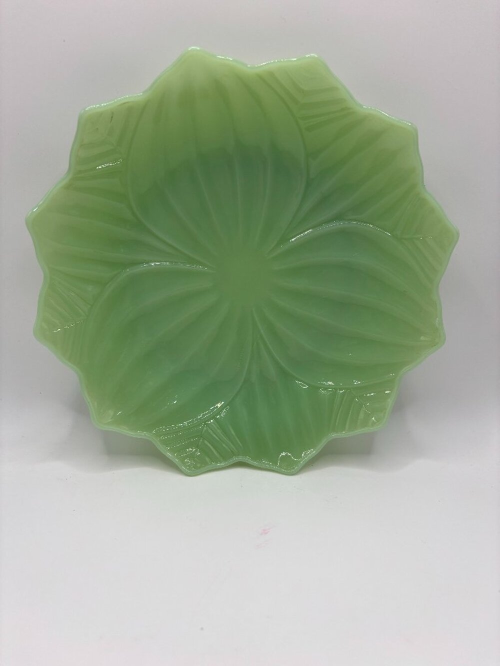 Fire King Jaedite Lotus Plate